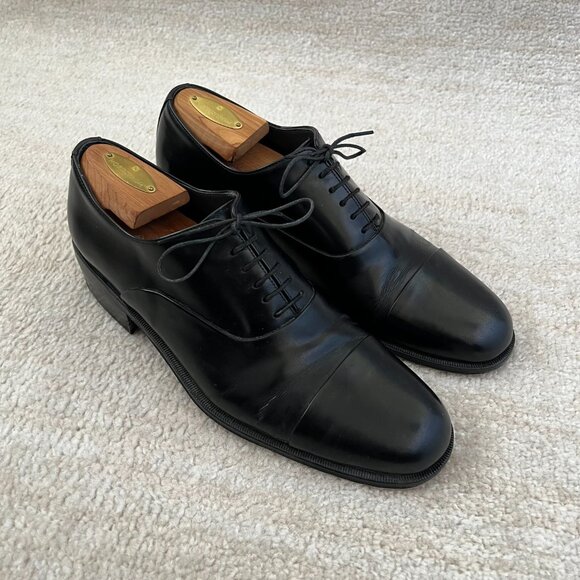 Bally Treny 1 Black Leather Cap Toe Oxford Dress Shoes 8.5 Made in Italy main image 15